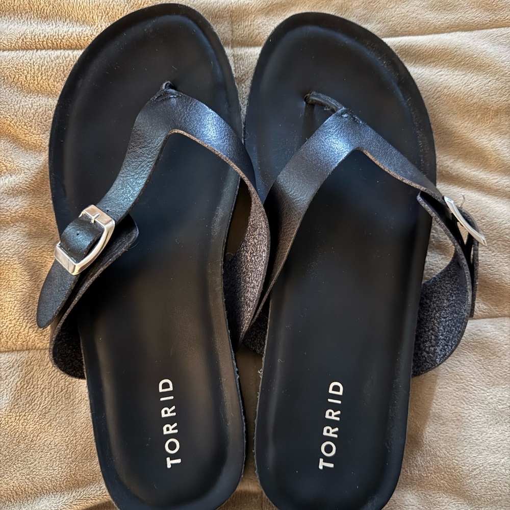 Torrid Black Buckle Sandals